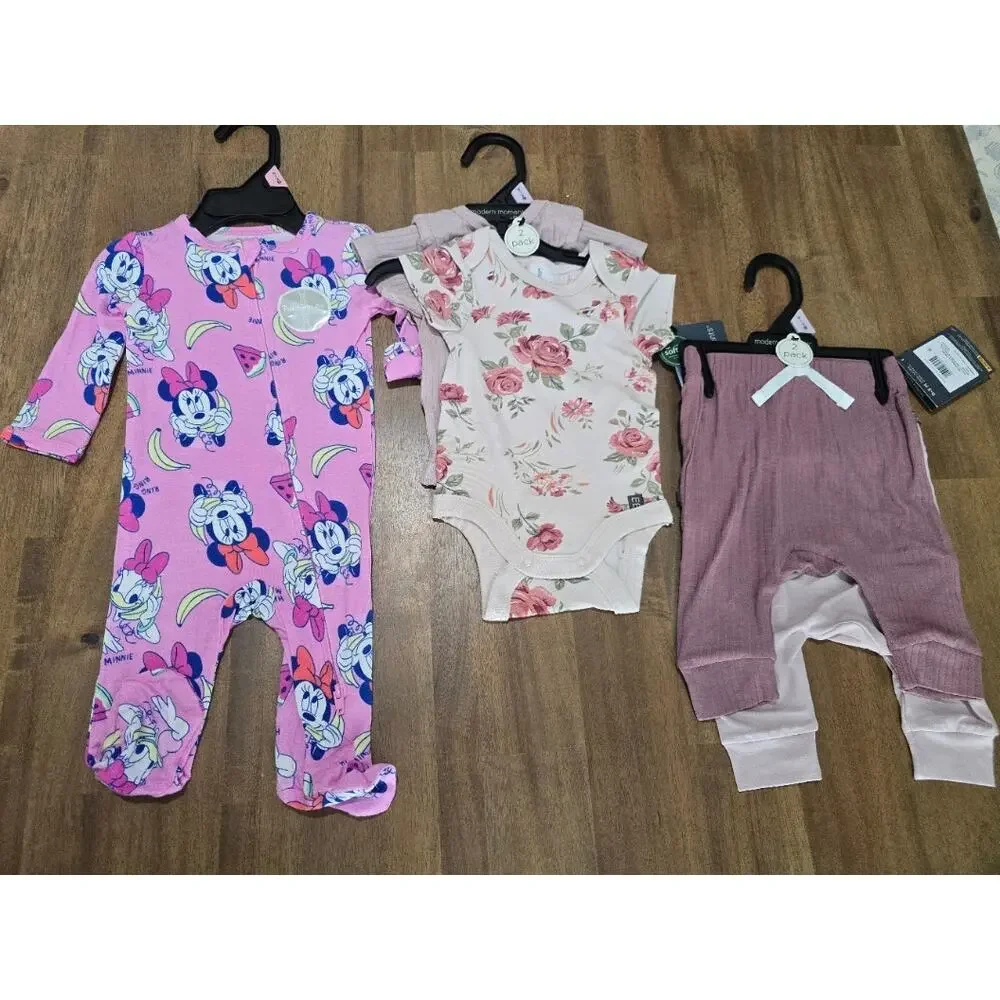 NWT Modern Moments by Gerber / Disney Baby Girls Bundle  0-3 Months